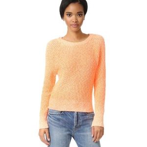 Free People Electric City Neon Orange Cozy Knit Sweater Small